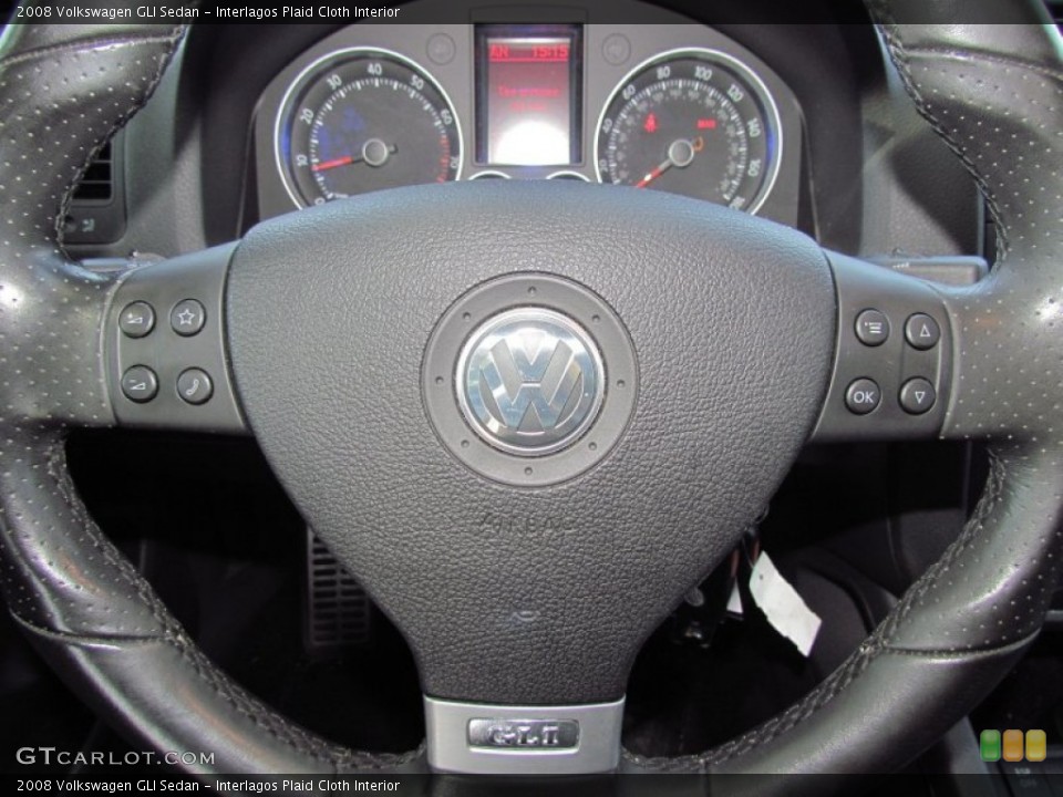 Interlagos Plaid Cloth Interior Steering Wheel for the 2008 Volkswagen GLI Sedan #54411313