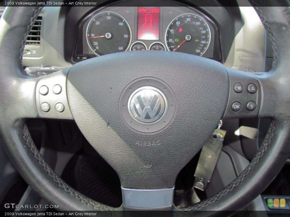 Art Grey Interior Steering Wheel for the 2009 Volkswagen Jetta TDI Sedan #54411985