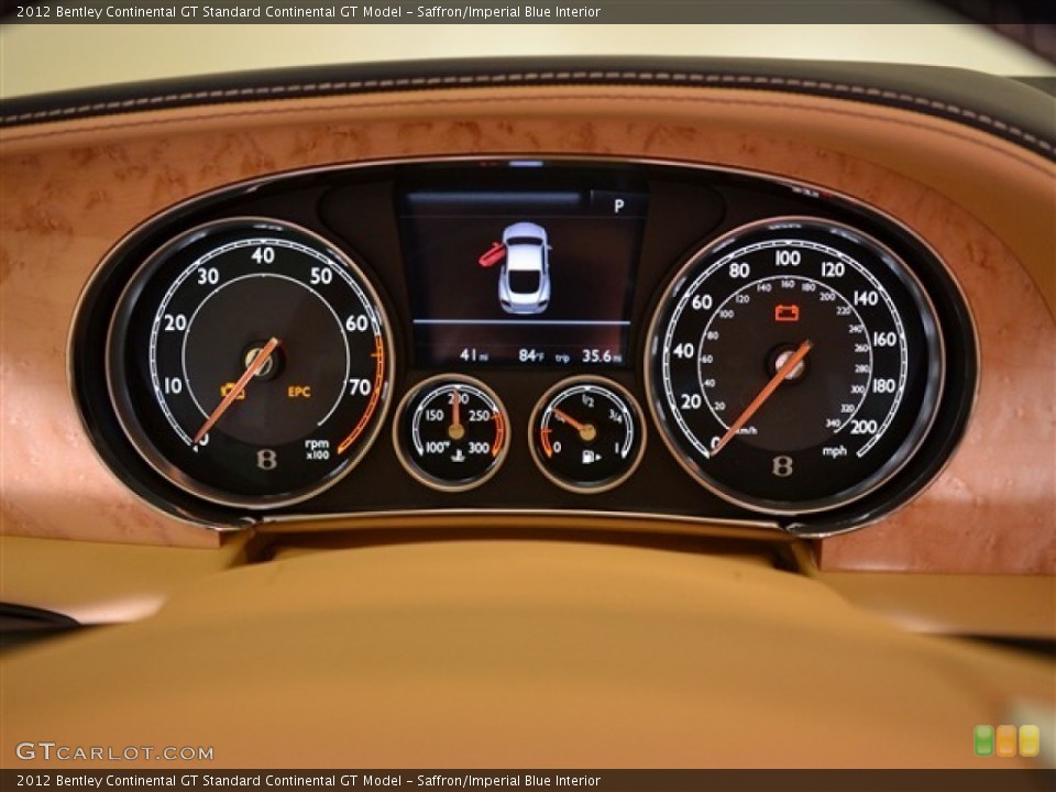 Saffron/Imperial Blue Interior Gauges for the 2012 Bentley Continental GT  #54412477