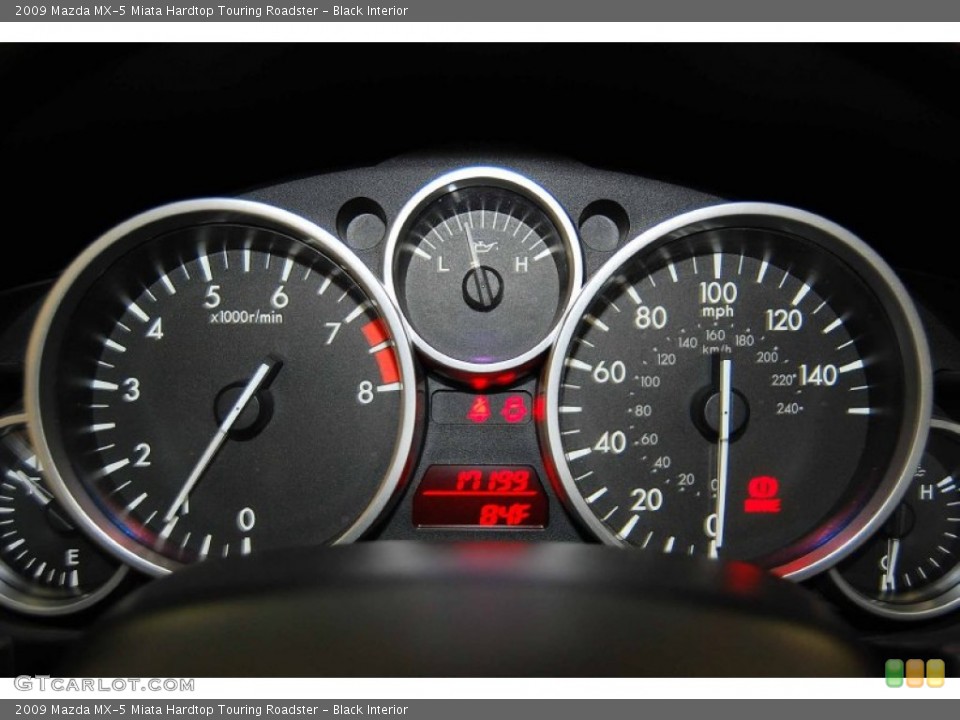 Black Interior Gauges for the 2009 Mazda MX-5 Miata Hardtop Touring Roadster #54413606
