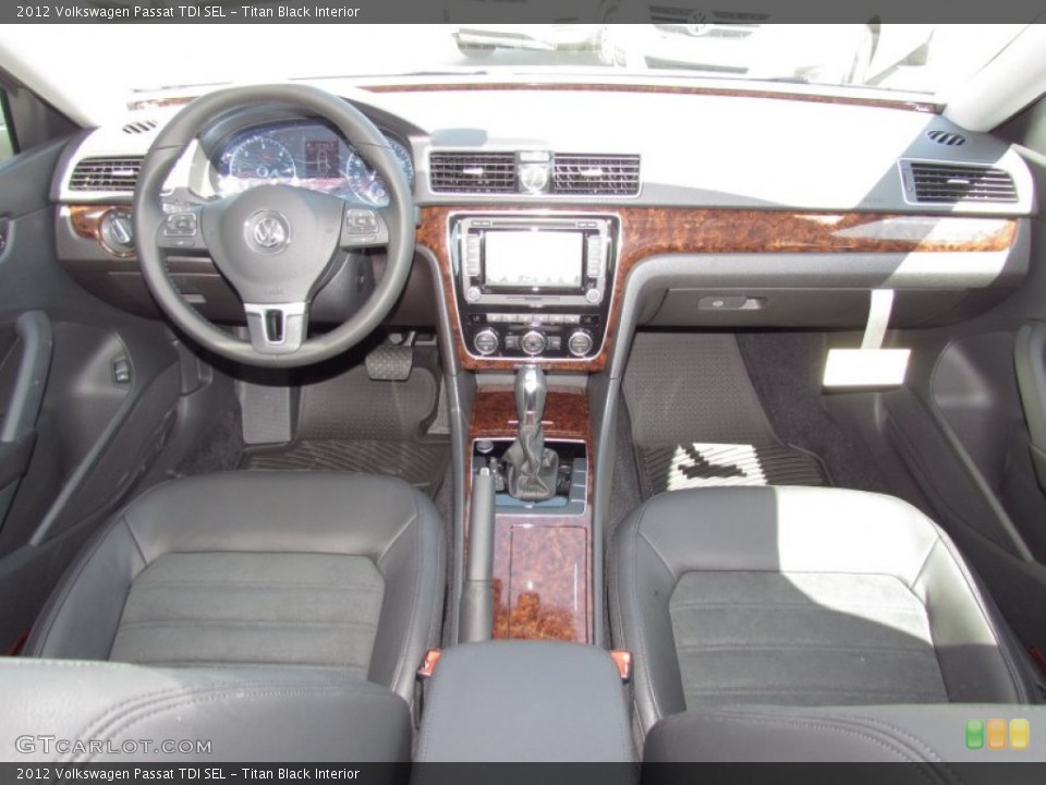 Titan Black Interior Dashboard for the 2012 Volkswagen Passat TDI SEL #54413623