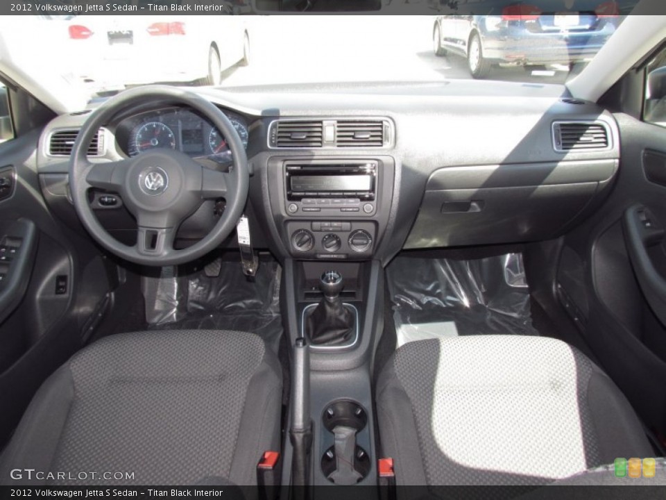 Titan Black Interior Dashboard for the 2012 Volkswagen Jetta S Sedan #54413746