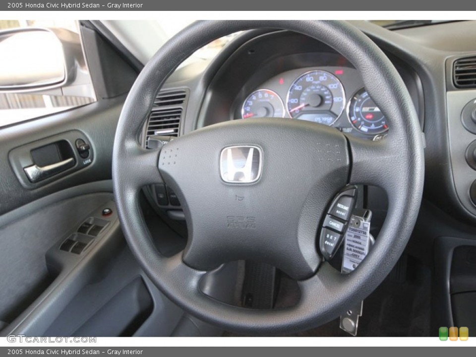 Gray Interior Steering Wheel for the 2005 Honda Civic Hybrid Sedan #54422763