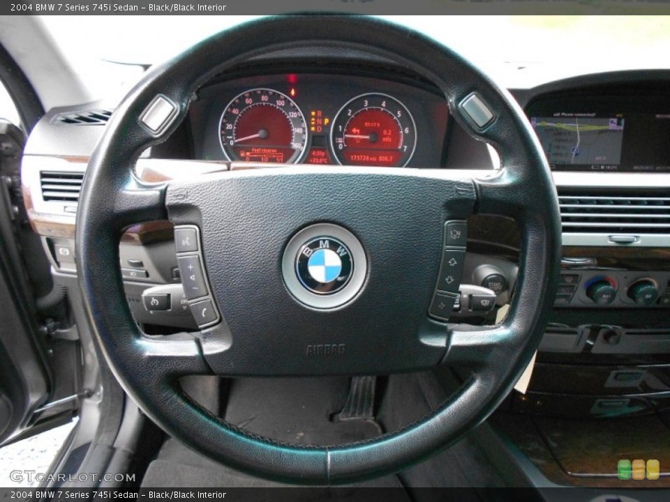 Black/Black Interior Steering Wheel for the 2004 BMW 7 Series 745i Sedan #54423204