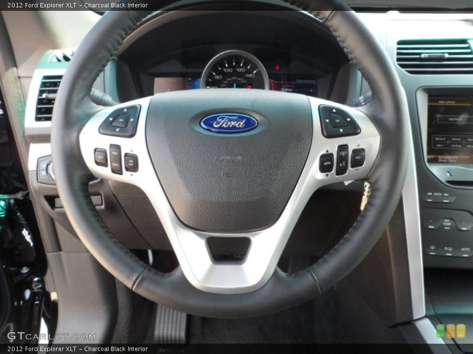Charcoal Black Interior Steering Wheel for the 2012 Ford Explorer XLT #54424716