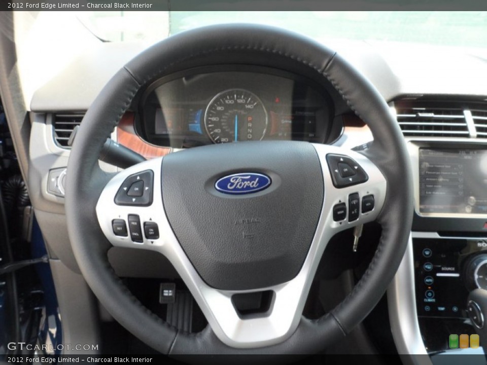 Charcoal Black Interior Steering Wheel for the 2012 Ford Edge Limited #54425373