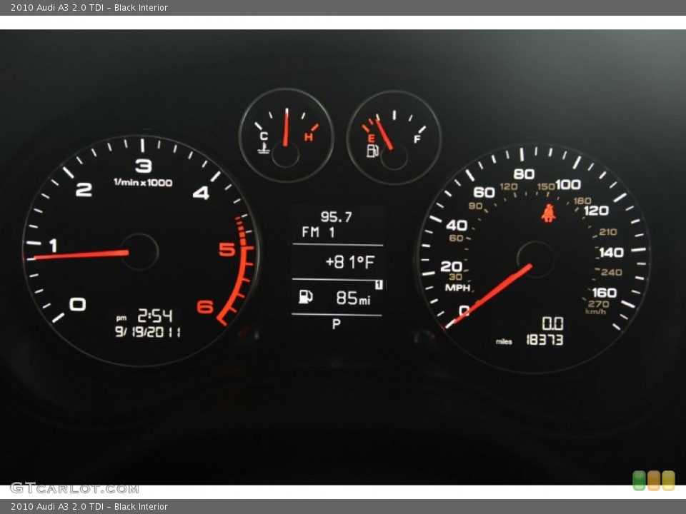 Black Interior Gauges for the 2010 Audi A3 2.0 TDI #54425532