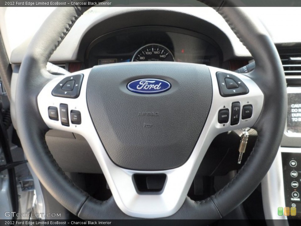Charcoal Black Interior Steering Wheel for the 2012 Ford Edge Limited EcoBoost #54425730