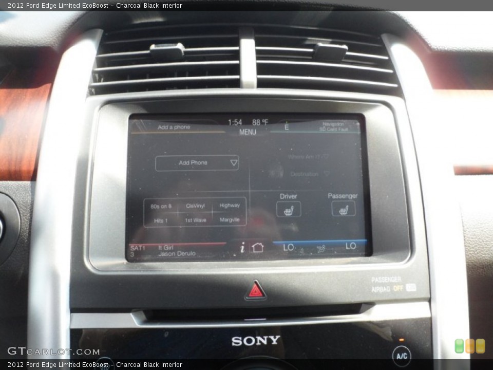 Charcoal Black Interior Controls for the 2012 Ford Edge Limited EcoBoost #54426044