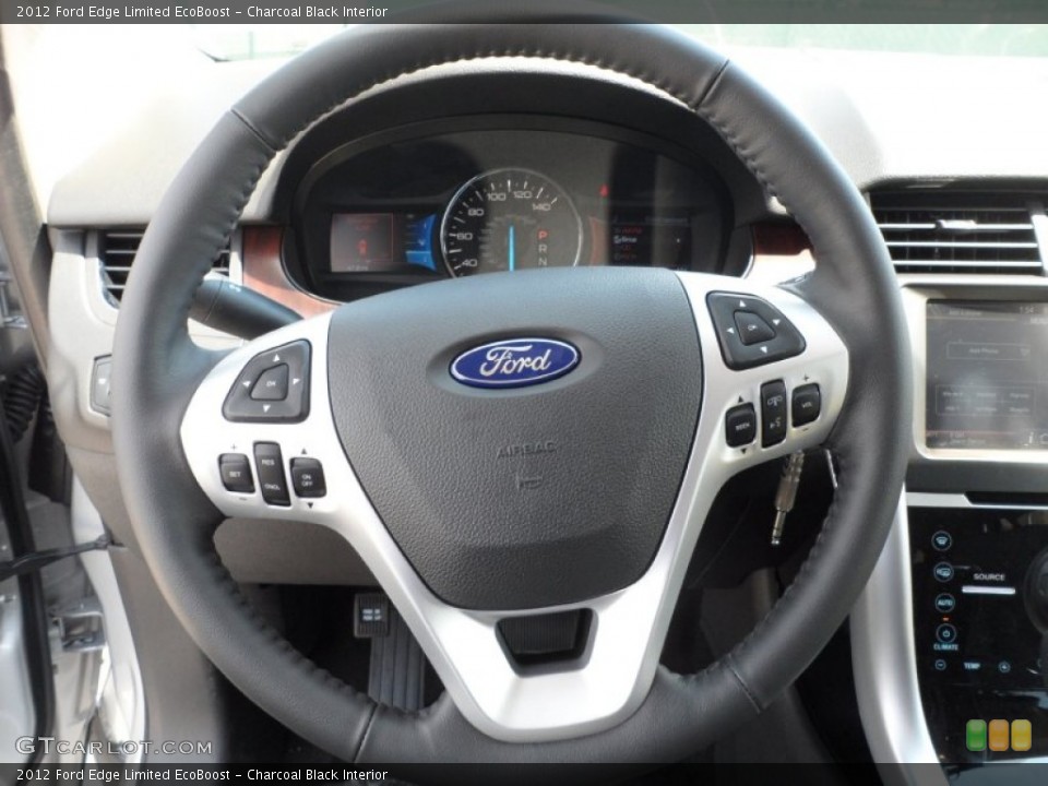 Charcoal Black Interior Steering Wheel for the 2012 Ford Edge Limited EcoBoost #54426078