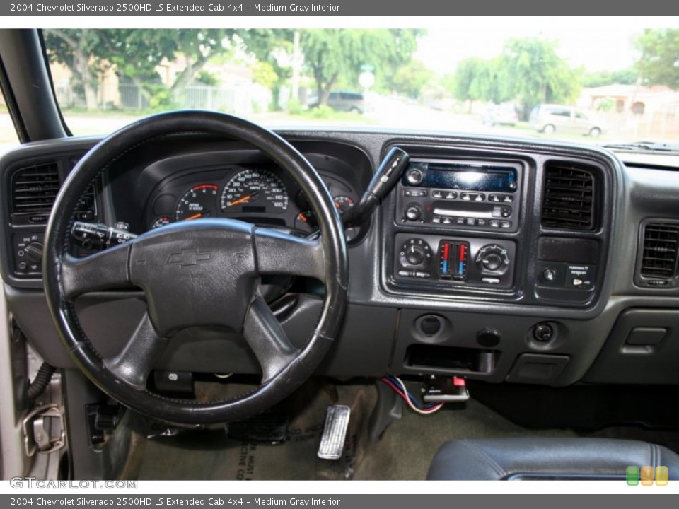 Medium Gray Interior Dashboard for the 2004 Chevrolet Silverado 2500HD LS Extended Cab 4x4 #54435030