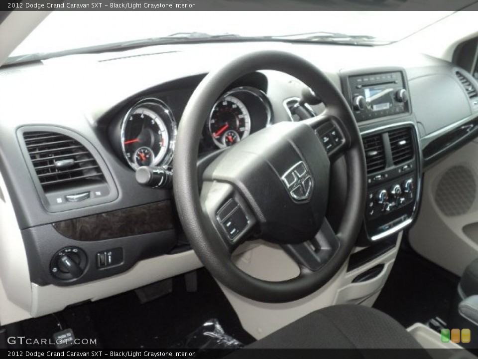 Black/Light Graystone Interior Steering Wheel for the 2012 Dodge Grand Caravan SXT #54435183