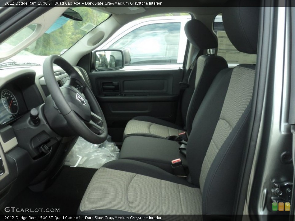 Dark Slate Gray/Medium Graystone Interior Photo for the 2012 Dodge Ram 1500 ST Quad Cab 4x4 #54435762