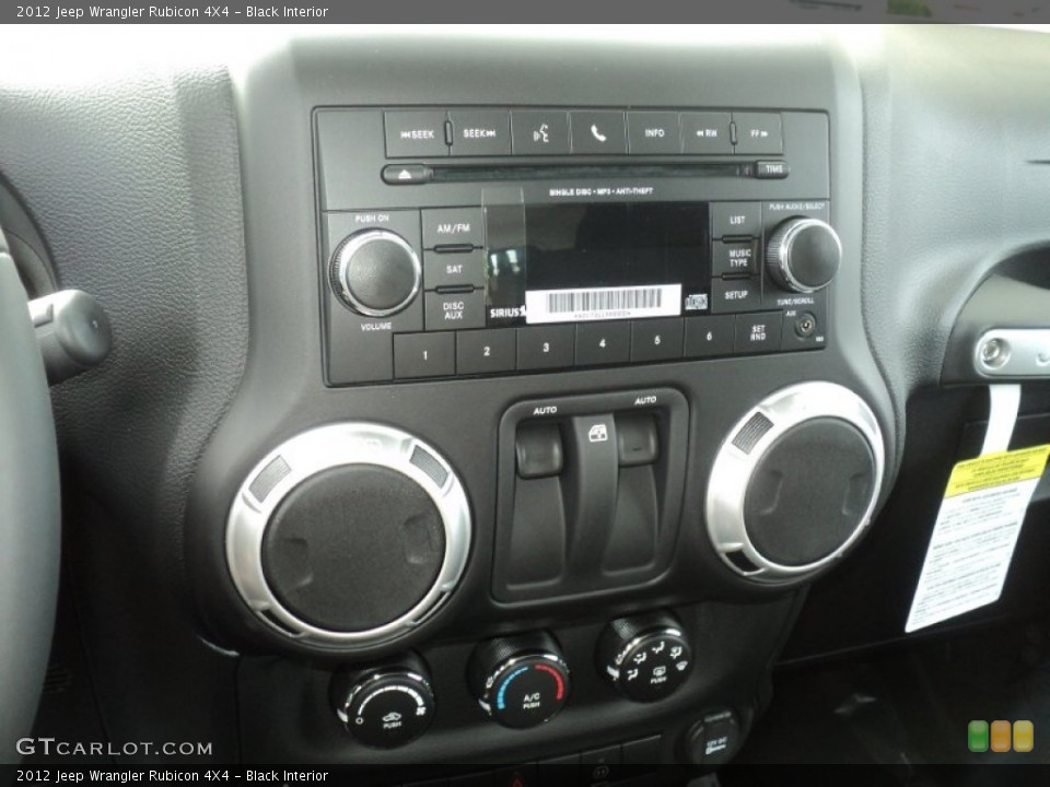 Black Interior Controls for the 2012 Jeep Wrangler Rubicon 4X4 #54435951