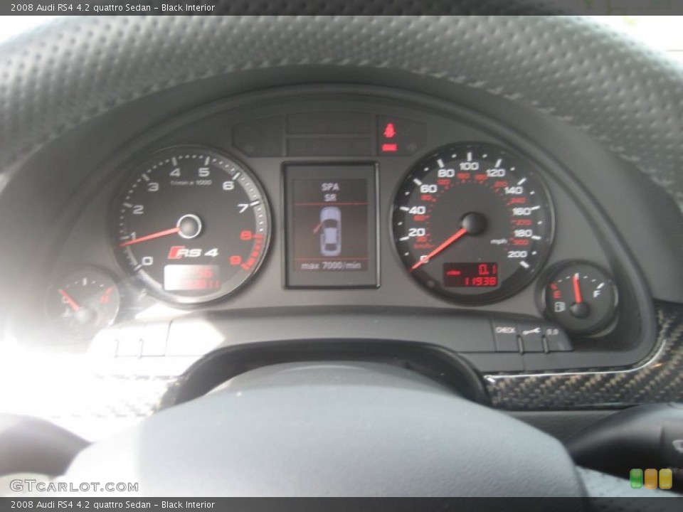 Black Interior Gauges for the 2008 Audi RS4 4.2 quattro Sedan #54438777