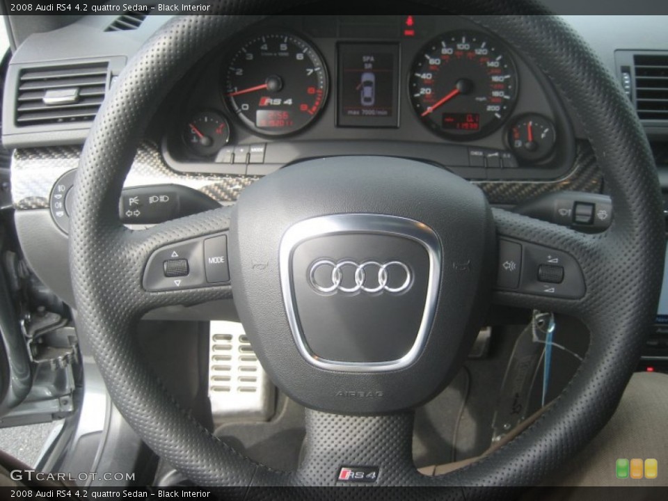 Black Interior Steering Wheel for the 2008 Audi RS4 4.2 quattro Sedan #54438795