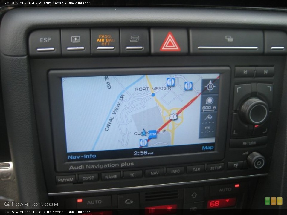 Black Interior Navigation for the 2008 Audi RS4 4.2 quattro Sedan #54438804