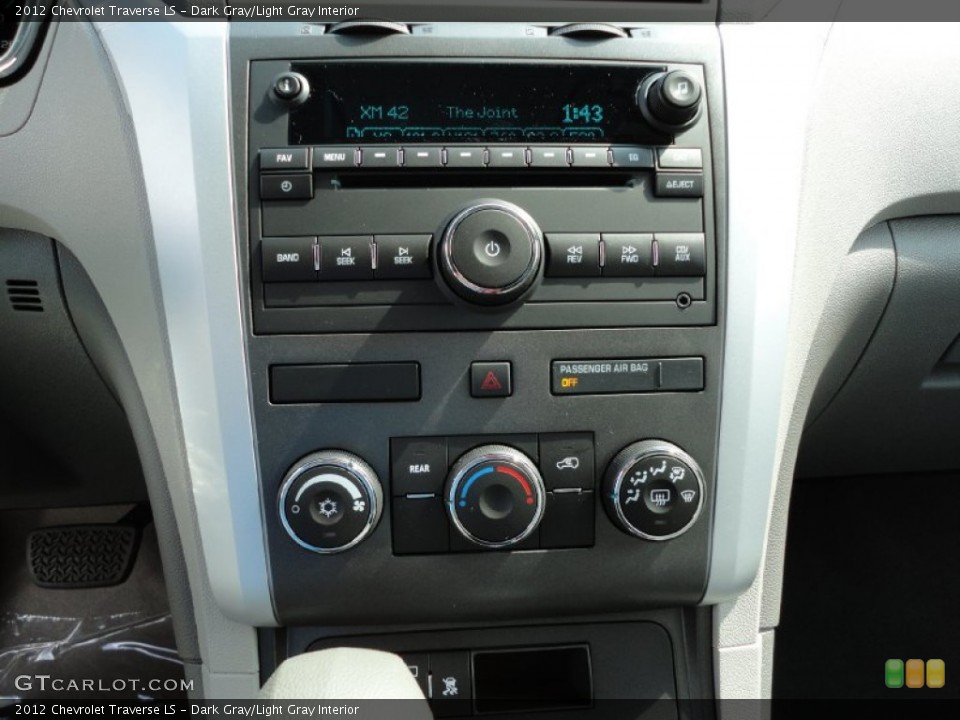 Dark Gray/Light Gray Interior Controls for the 2012 Chevrolet Traverse LS #54444813