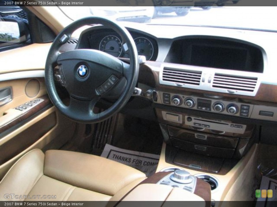 Beige Interior Dashboard for the 2007 BMW 7 Series 750i Sedan #54448508