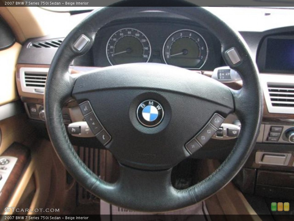 Beige Interior Steering Wheel for the 2007 BMW 7 Series 750i Sedan #54448517