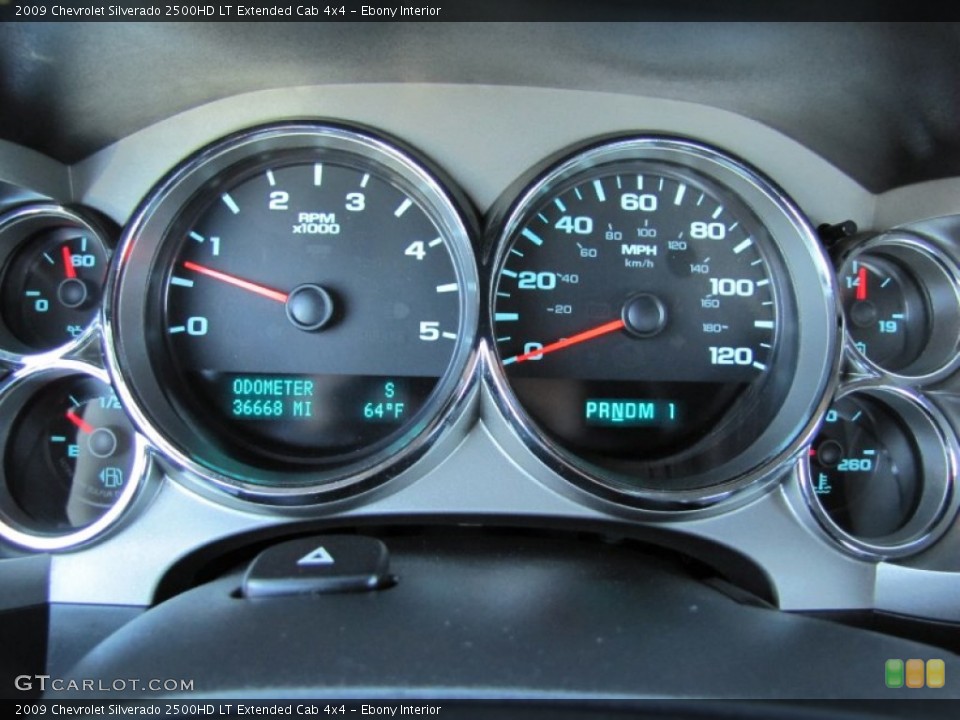 Ebony Interior Gauges for the 2009 Chevrolet Silverado 2500HD LT Extended Cab 4x4 #54448716
