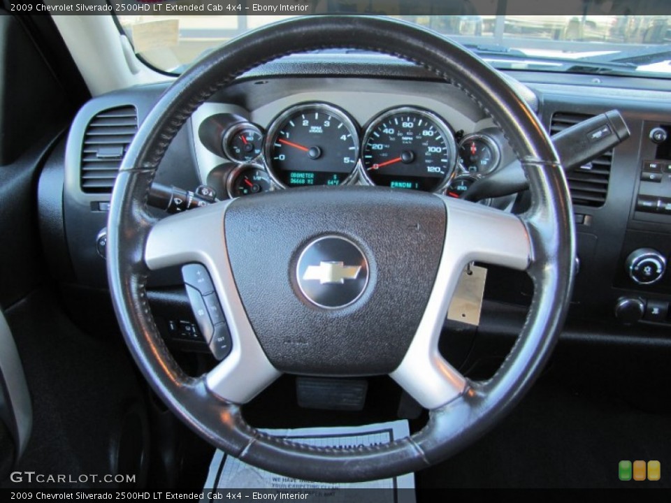 Ebony Interior Steering Wheel for the 2009 Chevrolet Silverado 2500HD LT Extended Cab 4x4 #54448728