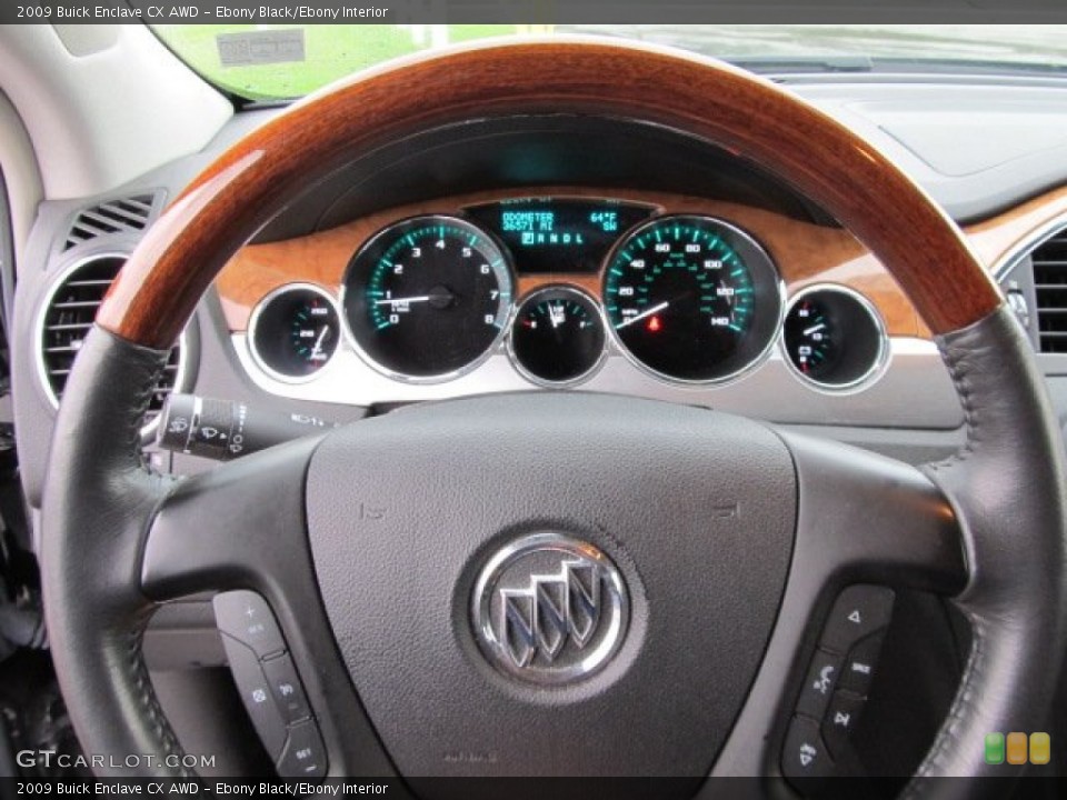 Ebony Black/Ebony Interior Steering Wheel for the 2009 Buick Enclave CX AWD #54453677