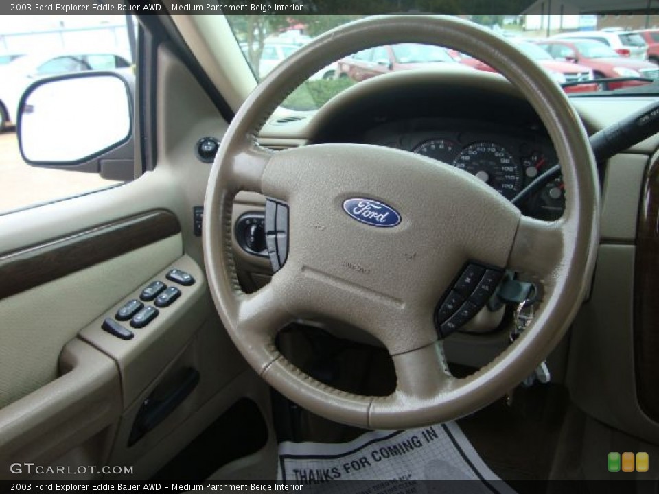 Medium Parchment Beige Interior Steering Wheel for the 2003 Ford Explorer Eddie Bauer AWD #54454704