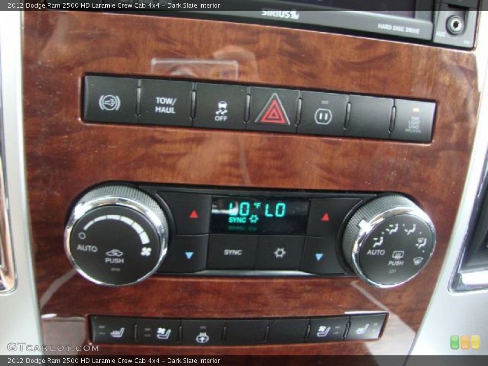 Dark Slate Interior Controls for the 2012 Dodge Ram 2500 HD Laramie Crew Cab 4x4 #54455746