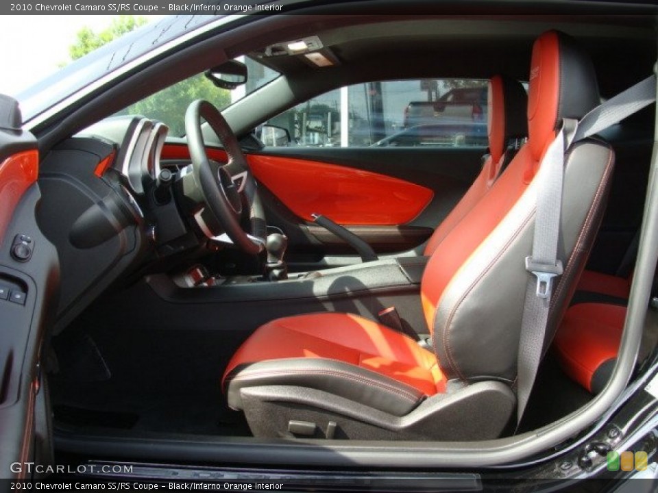 Black/Inferno Orange Interior Photo for the 2010 Chevrolet Camaro SS/RS Coupe #54458220