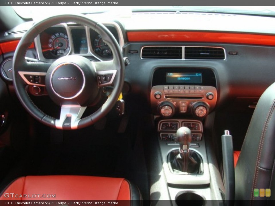 Black/Inferno Orange Interior Dashboard for the 2010 Chevrolet Camaro SS/RS Coupe #54458238