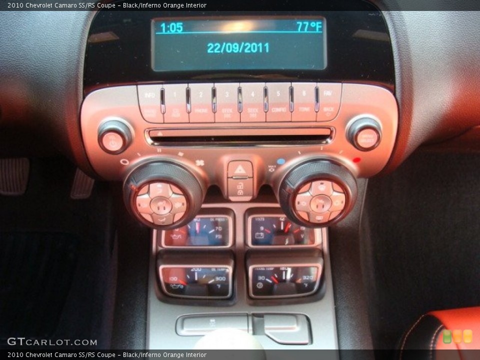 Black/Inferno Orange Interior Controls for the 2010 Chevrolet Camaro SS/RS Coupe #54458253