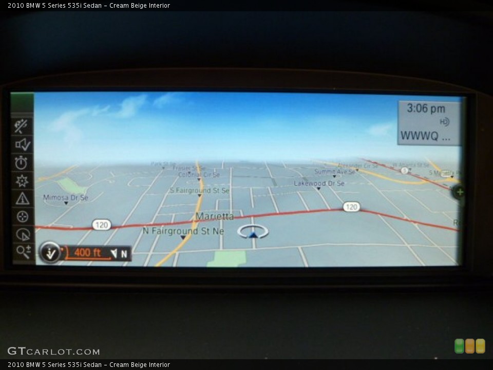 Cream Beige Interior Navigation for the 2010 BMW 5 Series 535i Sedan #54461633