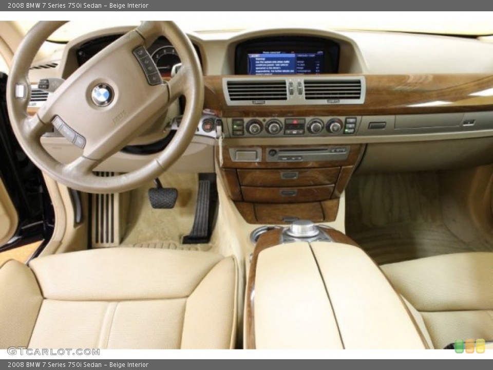 Beige Interior Dashboard for the 2008 BMW 7 Series 750i Sedan #54463224