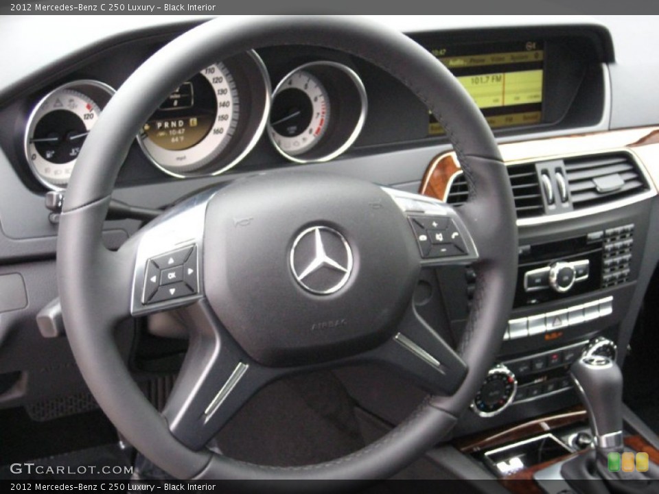 Black Interior Steering Wheel for the 2012 Mercedes-Benz C 250 Luxury #54467097