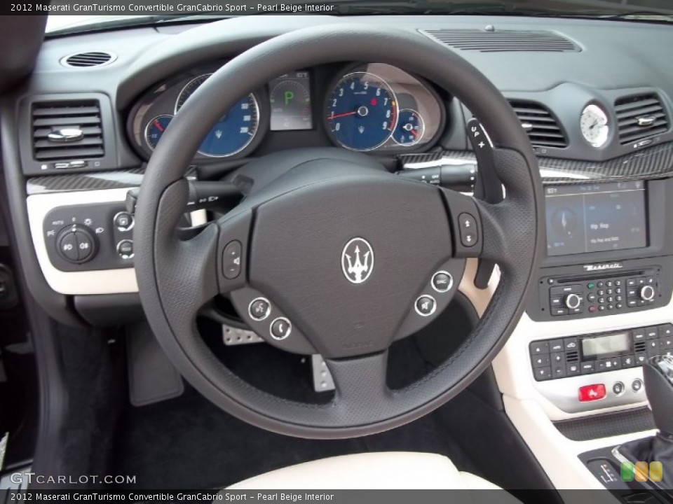 Pearl Beige Interior Steering Wheel for the 2012 Maserati GranTurismo Convertible GranCabrio Sport #54471639