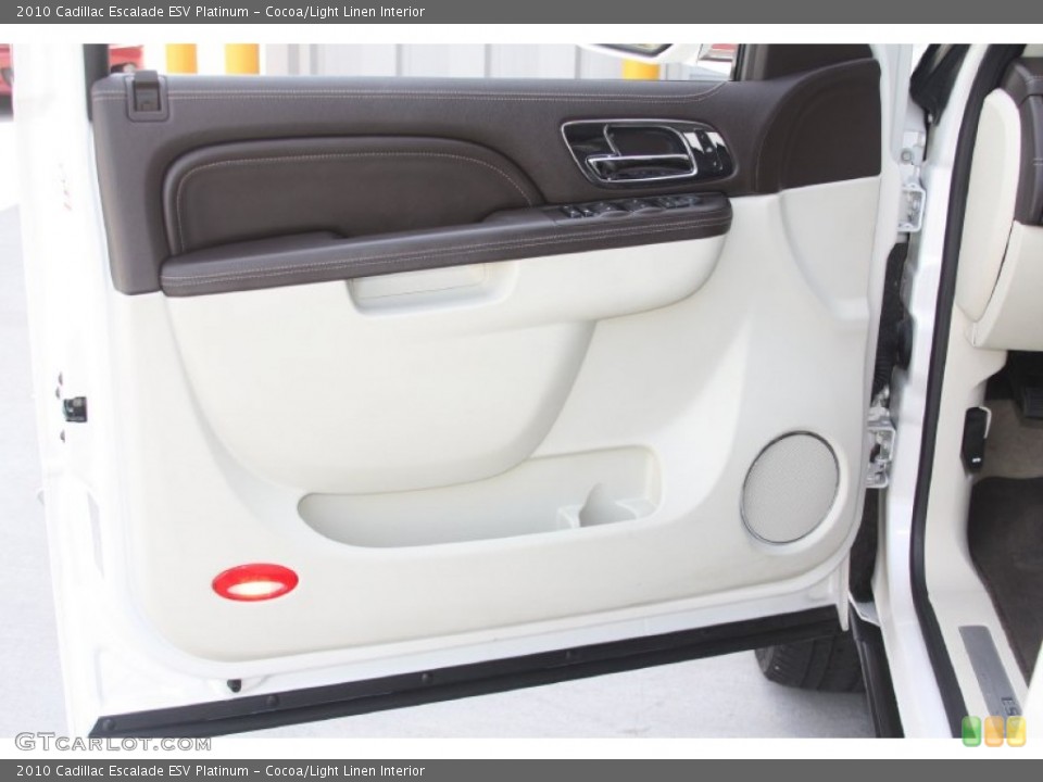 Cocoa/Light Linen Interior Door Panel for the 2010 Cadillac Escalade ESV Platinum #54472821