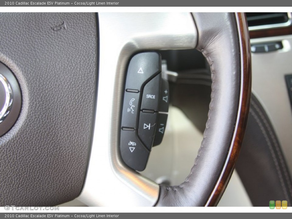 Cocoa/Light Linen Interior Controls for the 2010 Cadillac Escalade ESV Platinum #54472935