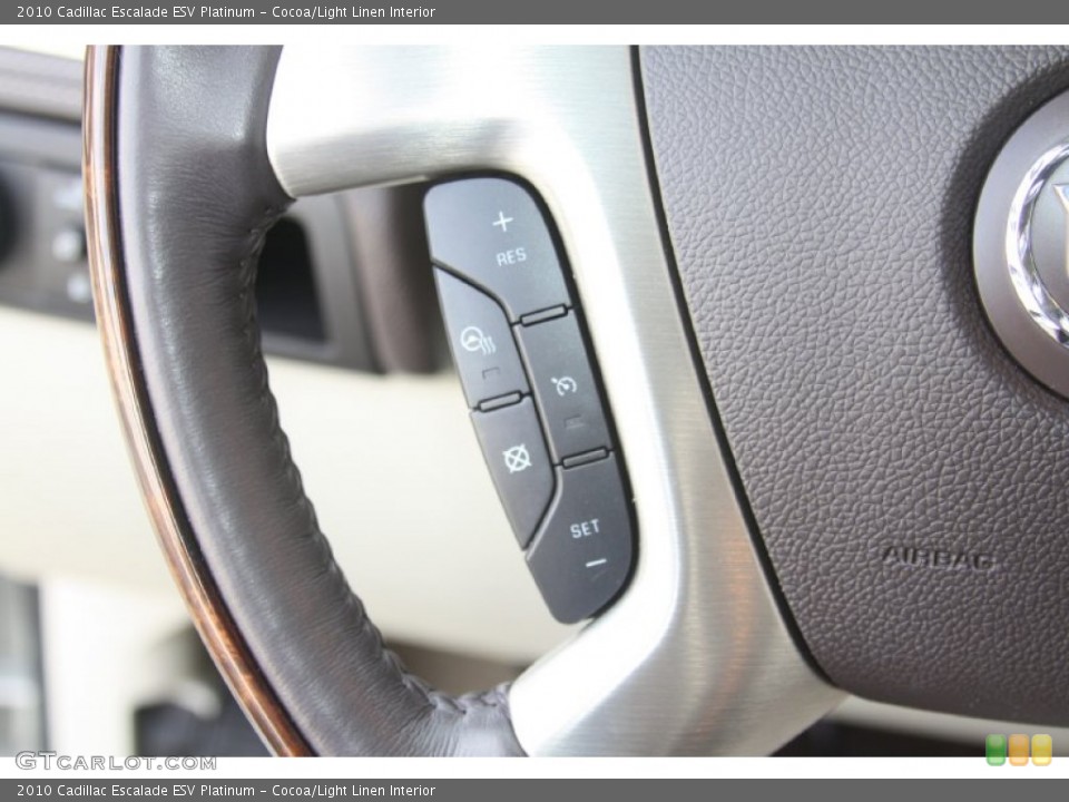Cocoa/Light Linen Interior Controls for the 2010 Cadillac Escalade ESV Platinum #54472944