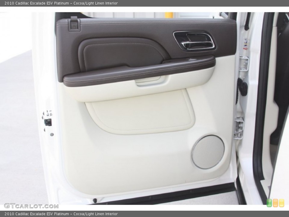 Cocoa/Light Linen Interior Door Panel for the 2010 Cadillac Escalade ESV Platinum #54472989