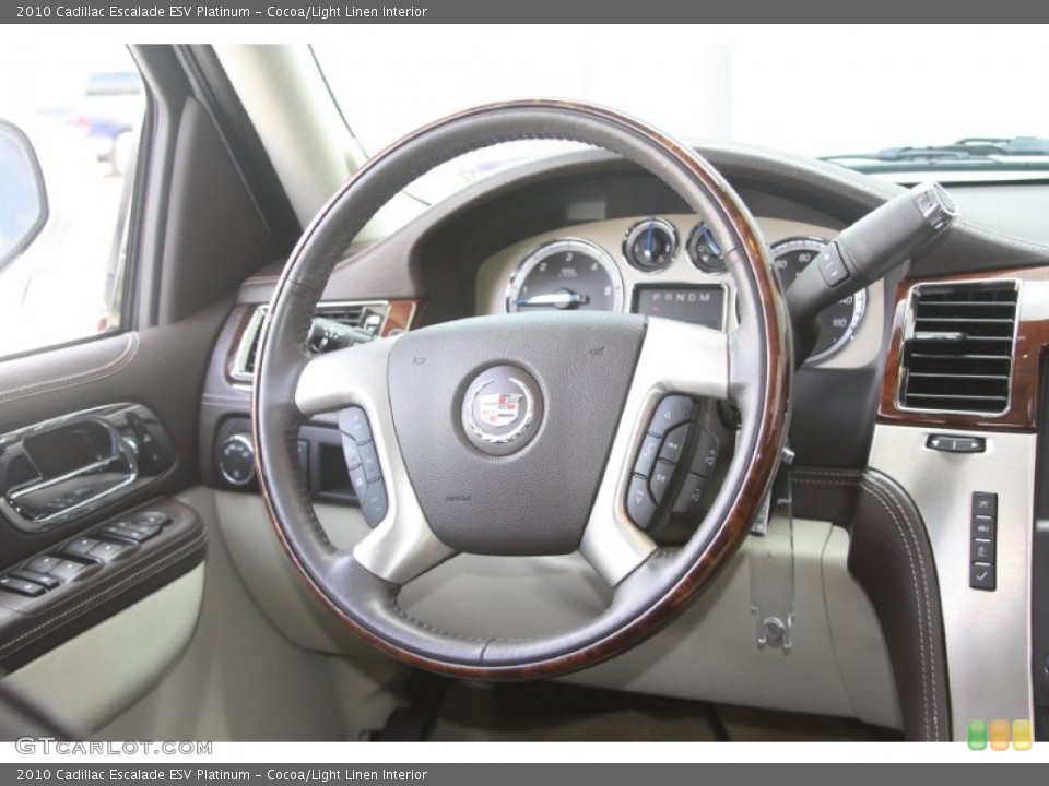 Cocoa/Light Linen Interior Steering Wheel for the 2010 Cadillac Escalade ESV Platinum #54473034