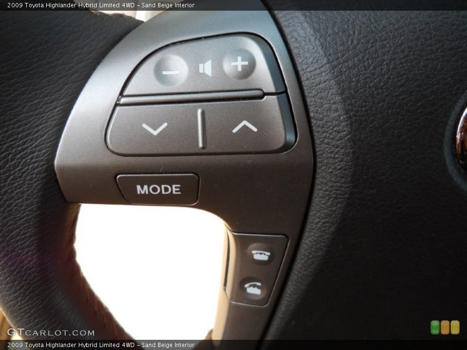 Sand Beige Interior Controls for the 2009 Toyota Highlander Hybrid Limited 4WD #54478226