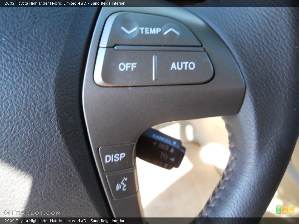 Sand Beige Interior Controls for the 2009 Toyota Highlander Hybrid Limited 4WD #54478234
