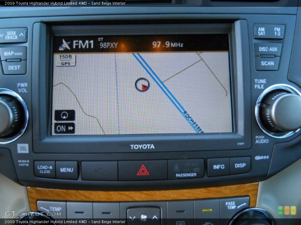 Sand Beige Interior Navigation for the 2009 Toyota Highlander Hybrid Limited 4WD #54478243