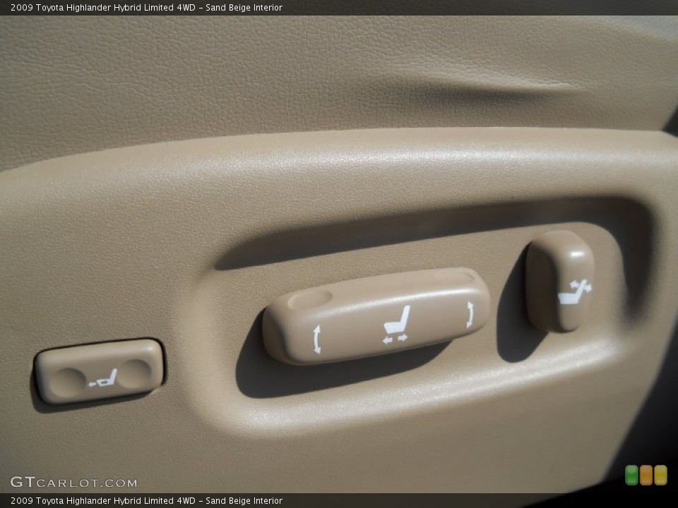 Sand Beige Interior Controls for the 2009 Toyota Highlander Hybrid Limited 4WD #54478283