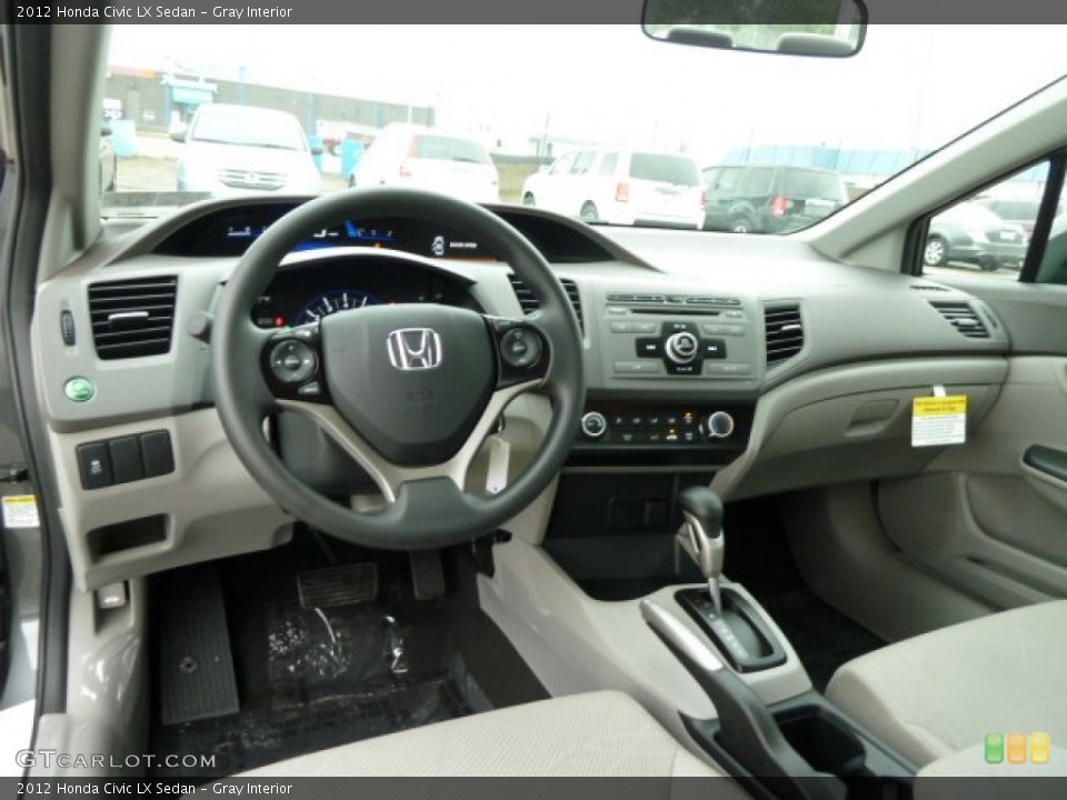 Gray Interior Prime Interior for the 2012 Honda Civic LX Sedan #54480322