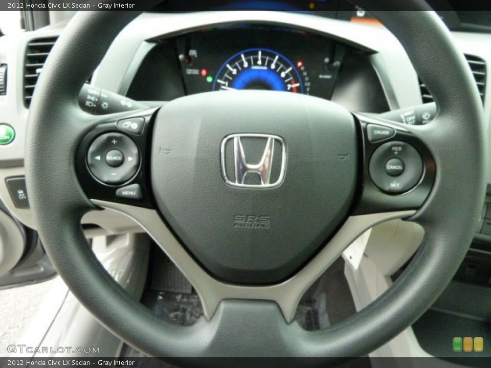 Gray Interior Steering Wheel for the 2012 Honda Civic LX Sedan #54480353