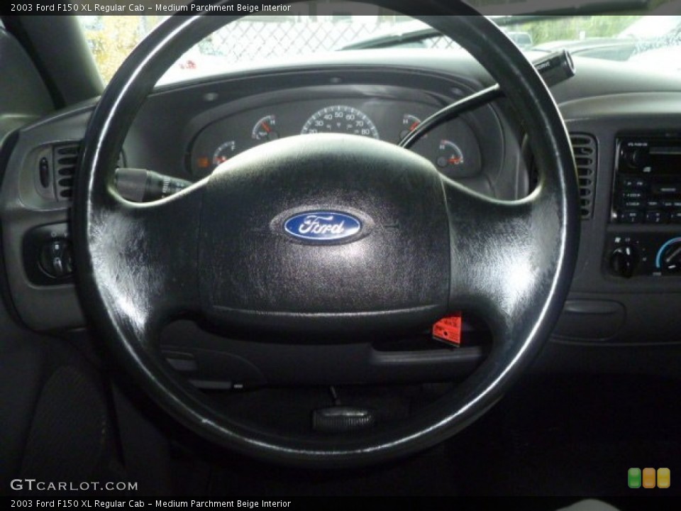 Medium Parchment Beige Interior Steering Wheel for the 2003 Ford F150 XL Regular Cab #54480710