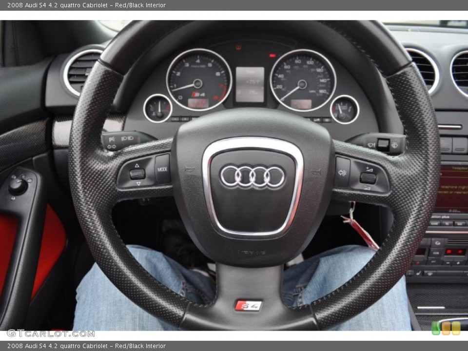 Red/Black Interior Steering Wheel for the 2008 Audi S4 4.2 quattro Cabriolet #54482768