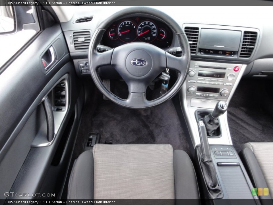 Charcoal Tweed Cloth Interior Dashboard for the 2005 Subaru Legacy 2.5 GT Sedan #54483772
